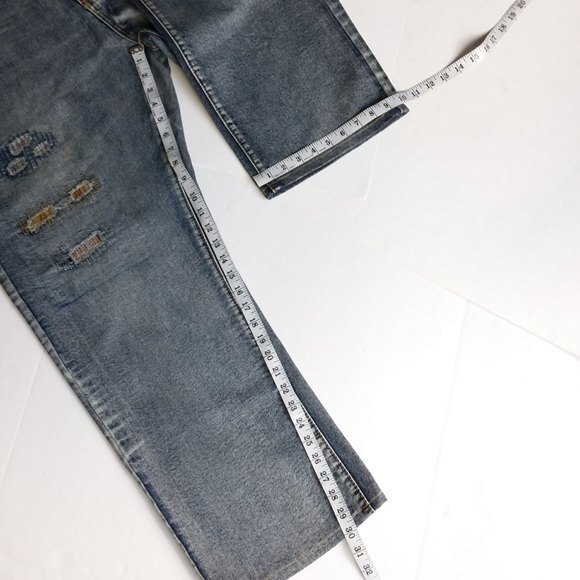 Maxi Milian Blue Distressed Faded Straight Leg Jeans Size 46 - Picture 6 of 10